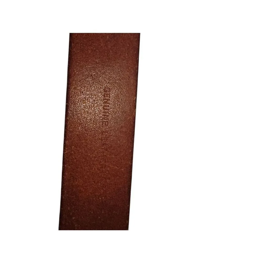 Polo Ralph Lauren genuine leather belt James Reid Ltd silver tone buckle 1997 st